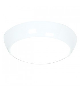 Flush Ceiling Light 325mm Round Flush IP44 16W Gloss White - 1