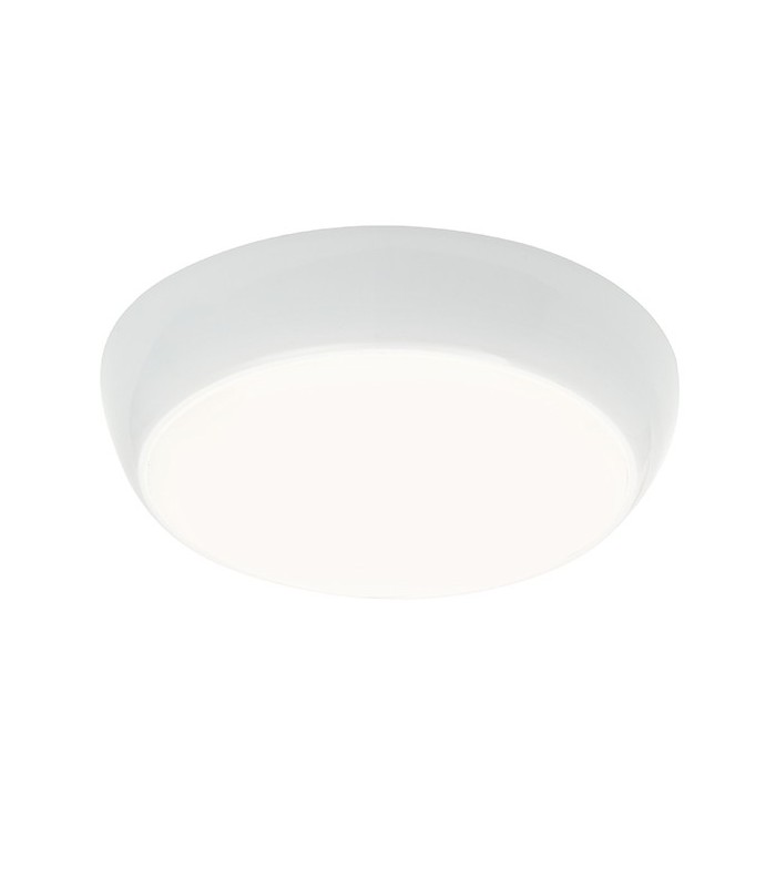 Flush Ceiling Light 325mm Round Flush IP44 16W Gloss White - 1