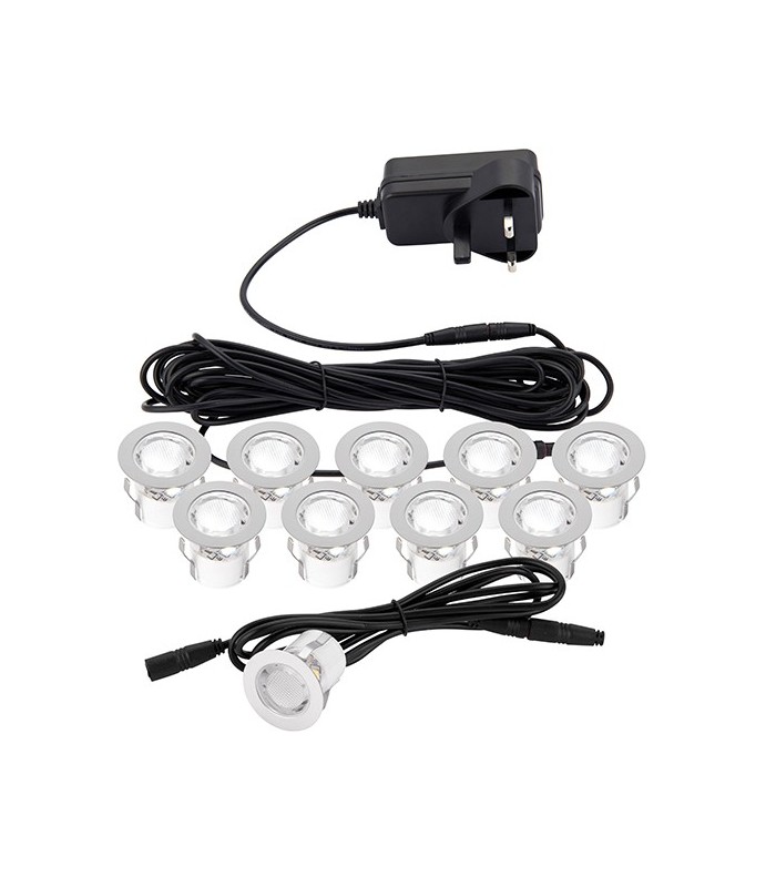 Outdoor Recessed Ground Light IP44 0.45W Polished Stainless Steel - 1