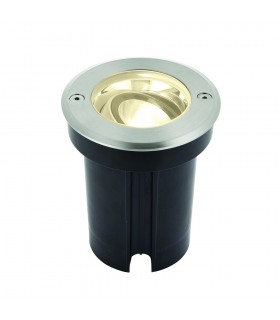 Outdoor Recessed Ground Light Warm White IP67 6W Matt Black Paint & Brushed Stainless Steel - 1