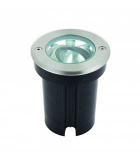 Outdoor Recessed Ground Light Warm White IP67 6W Matt Black Paint & Brushed Stainless Steel - 2