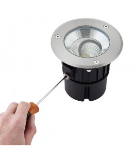 Outdoor Recessed Ground Light Cool White IP67 10.5W Matt Black Paint & Brushed Stainless Steel - 2
