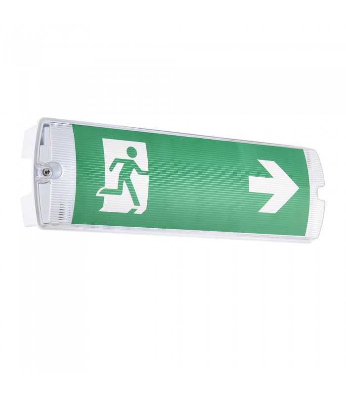 Outdoor Wall Emergency Bulkhead Light IP65 4.5W Gloss White - 1