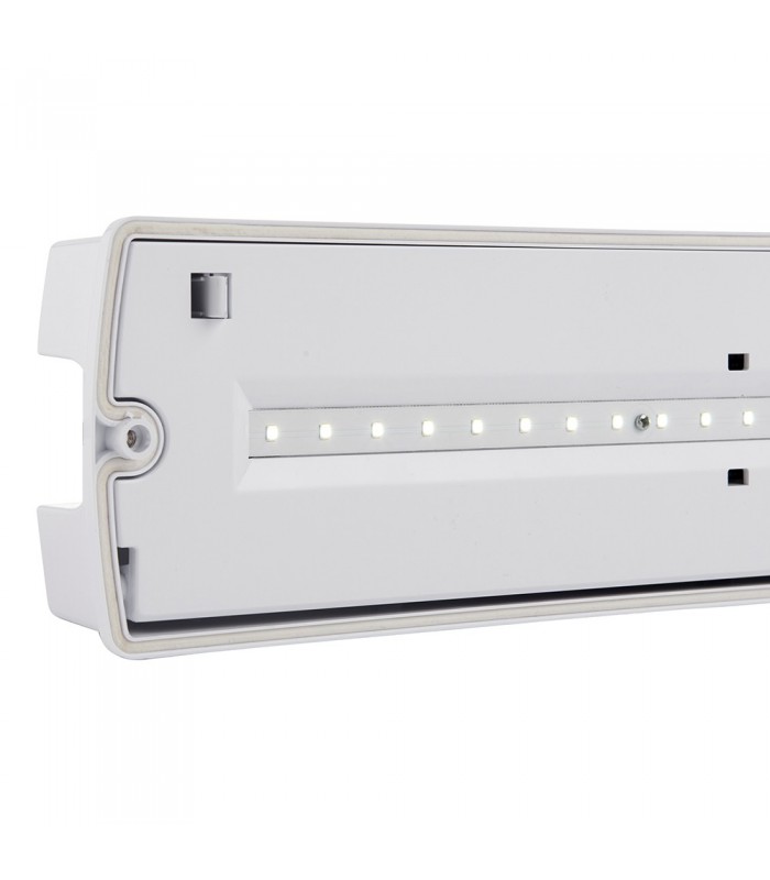 Outdoor Wall Emergency Bulkhead Light IP65 4.5W Gloss White - 4