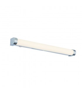 Bathroom Wall 1 Light IP44 15W White Ribbed & Chrome Effect - 1