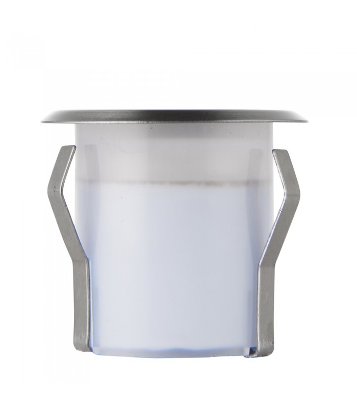Outdoor Recessed Ground Light Blue IP67 0.8W Marine Grade Brushed Stainless Steel & Frosted - 3