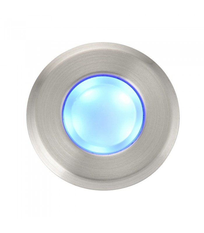 Outdoor Recessed Ground Light Blue IP67 0.8W Marine Grade Brushed Stainless Steel & Frosted - 4