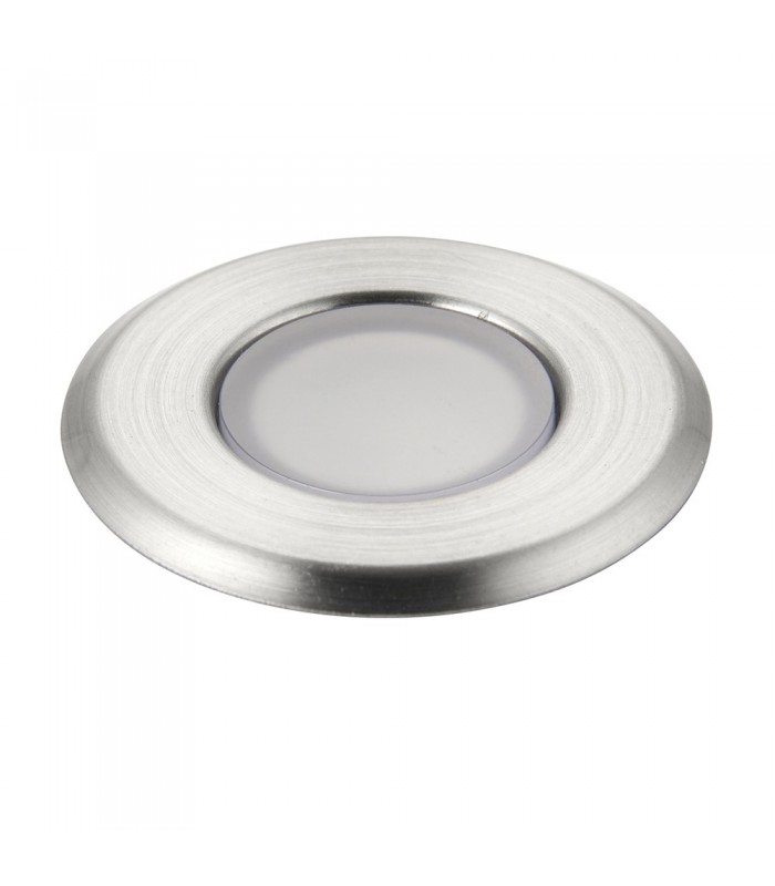 Outdoor Recessed Ground Light Blue IP67 0.8W Marine Grade Brushed Stainless Steel & Frosted - 5