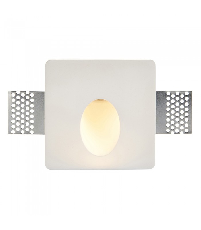 Recessed Wall Light Trimless Square 1.5W White Plaster - 1