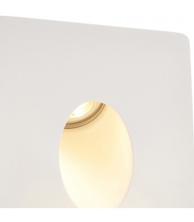 Recessed Wall Light Trimless Square 1.5W White Plaster - 2