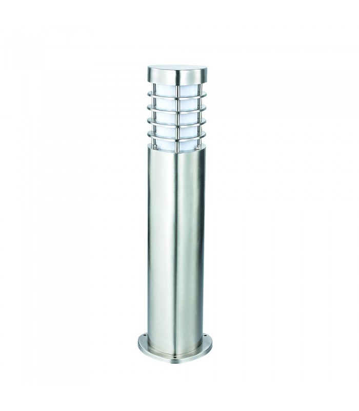 Outdoor Floor Post IP44 Brushed Stainless Steel & Frosted - 1