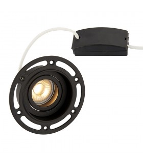 Recessed Round Downlight Black 7W Matt Black Paint - 1