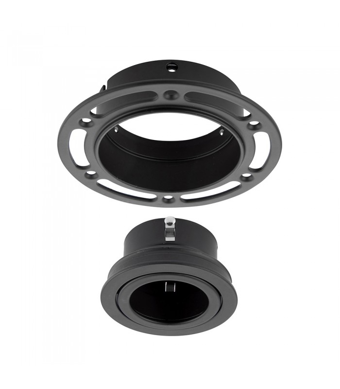 Recessed Round Downlight Black 7W Matt Black Paint - 4