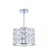 Chandelier Cylindrical Pendant Chrome & Crystal, 1 Light, E27 - 1