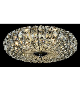 Flush Ceiling Lamp Nickel & Crystal, 4 Light, E14 - 2