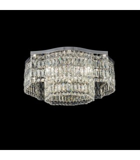 Flush Ceiling Lamp Chrome, 10 Light, E14 - 1