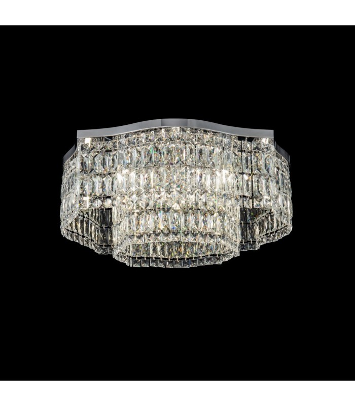 Flush Ceiling Lamp Chrome, 10 Light, E14 - 1