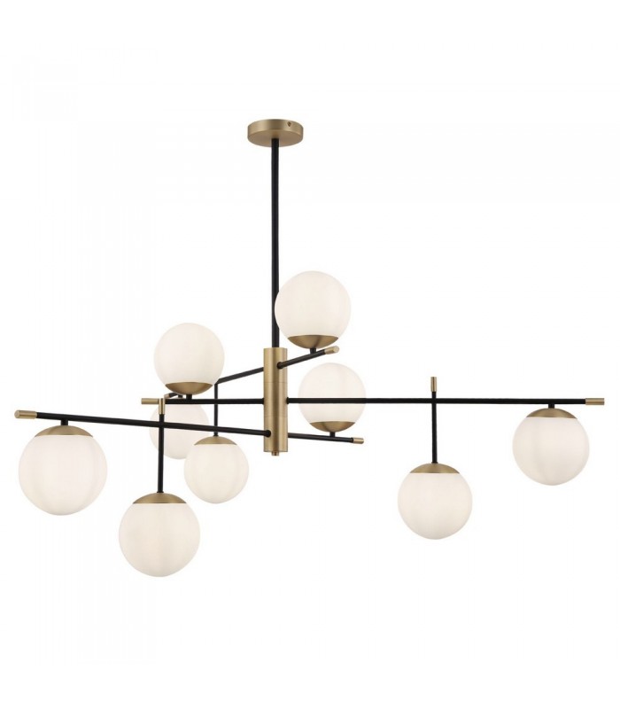 Globe Ceiling Pendant Lamp Matt Gold , 9 Light, E14 - 1