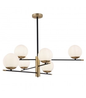 Globe Ceiling Pendant Lamp Matt Gold , 6 Light, E14 - 1