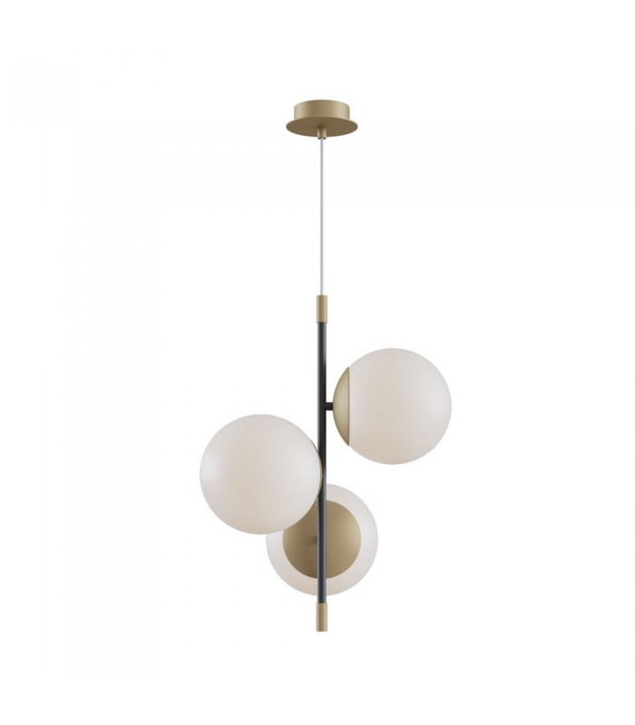 Globe Ceiling Pendant Lamp Matt Gold , 3 Light, E14 - 3