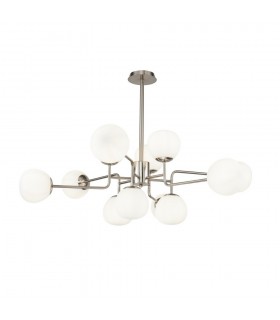 Globe Ceiling Pendant Nickel, 12 Light, E14 - 1