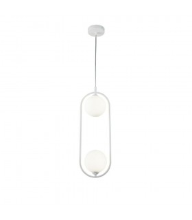 Globe Ceiling Pendant Lamp White, 2 Light, G9 - 1