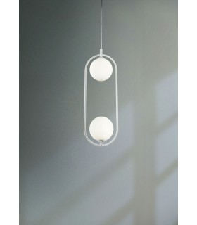 Globe Ceiling Pendant Lamp White, 2 Light, G9 - 2