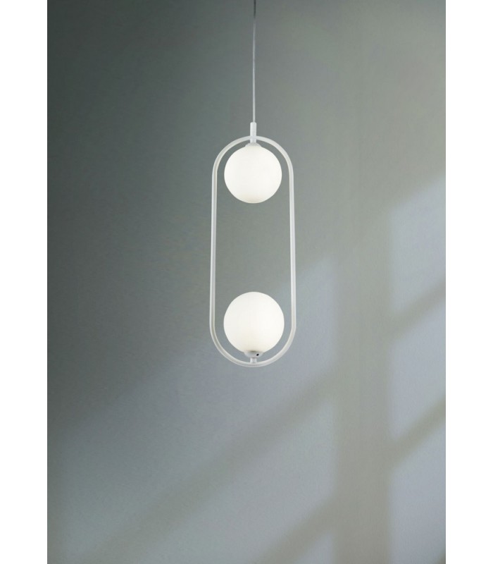 Globe Ceiling Pendant Lamp White, 2 Light, G9 - 3