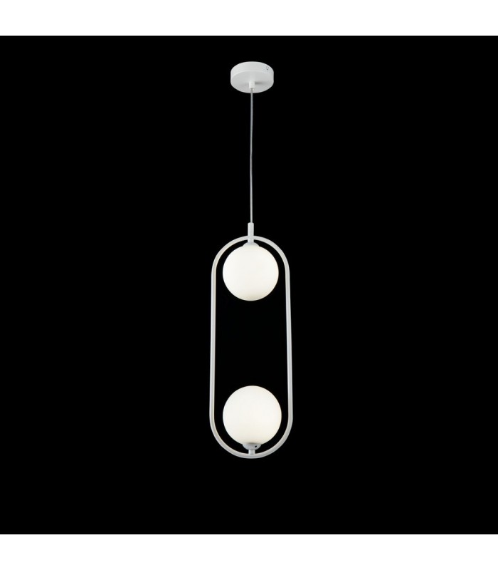 Globe Ceiling Pendant Lamp White, 2 Light, G9 - 4