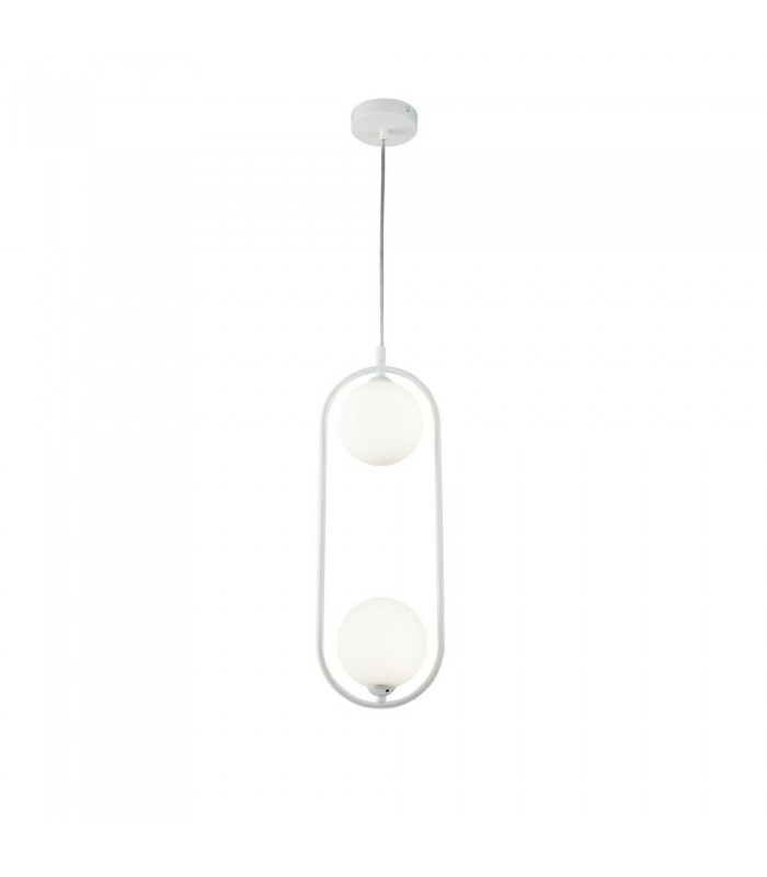 Globe Ceiling Pendant Lamp White, 2 Light, G9 - 5
