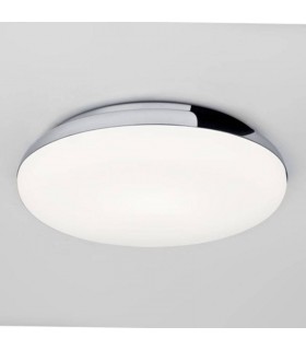 1 Light Bathroom Flush Ceiling Light Polished Chrome IP44, E27 - 1