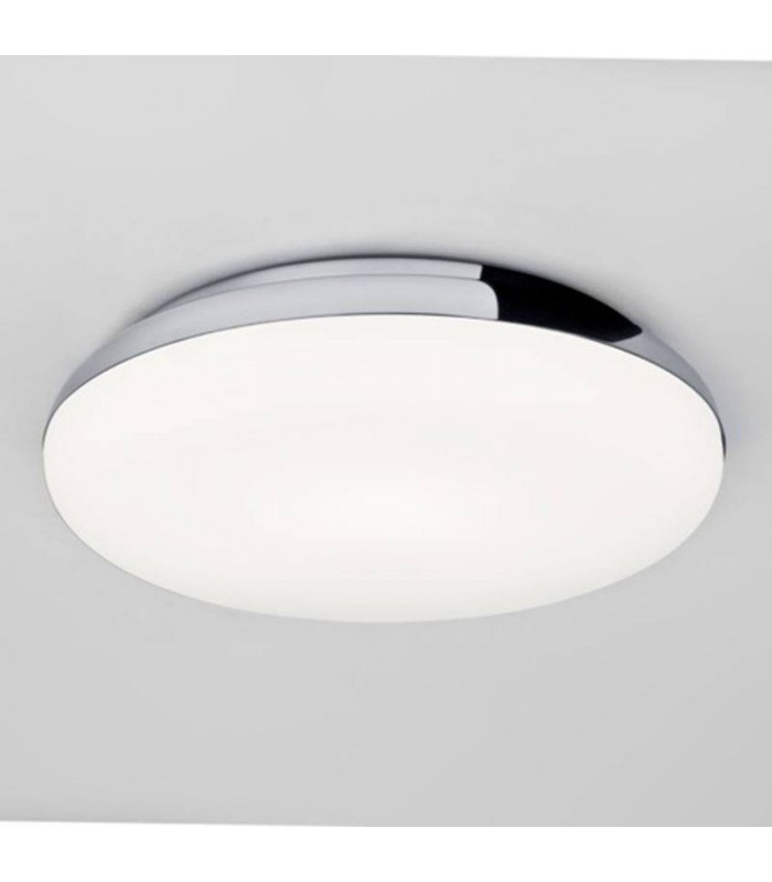 1 Light Bathroom Flush Ceiling Light Polished Chrome IP44, E27 - 1