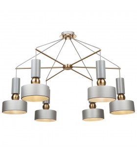 Ceiling Pendant Lamp Grey, 6 Light, E14 - 1
