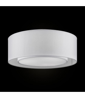 Flush Cylindrical Ceiling Lamp Chrome, 3 Light, E27 - 2