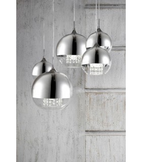 Cluster Ceiling Pendant Lamp Nickel & Crystal, 5 Light, E27 - 2