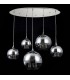 Cluster Ceiling Pendant Lamp Nickel & Crystal, 5 Light, E27 - 5