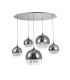 Cluster Ceiling Pendant Lamp Nickel & Crystal, 5 Light, E27 - 6