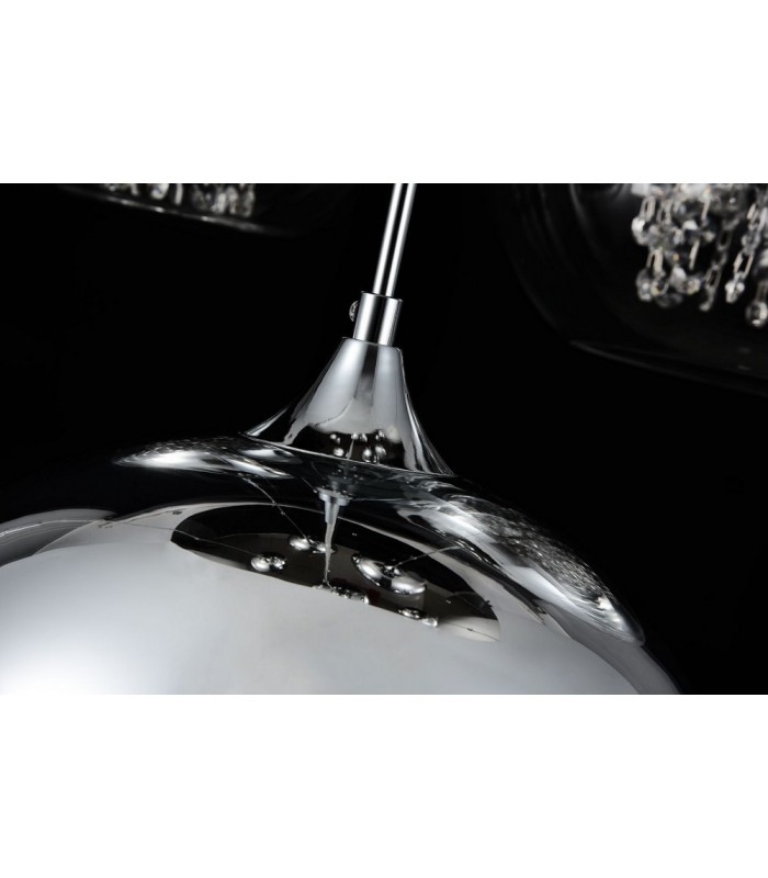 Cluster Ceiling Pendant Lamp Nickel & Crystal, 5 Light, E27 - 8