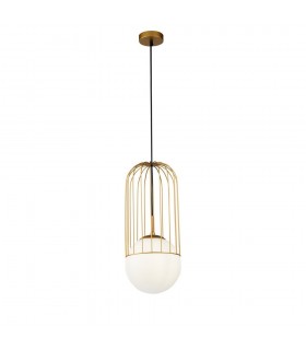 Cage Ceiling Pendant Lamp Gold, 1 Light, E27 - 1