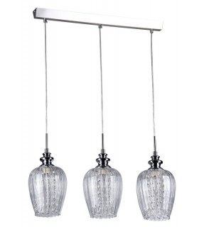 Ceiling Pendant Lamp Nickel & Crystal, 3 Light, E14 - 1