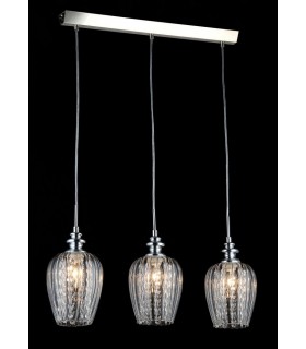 Ceiling Pendant Lamp Nickel & Crystal, 3 Light, E14 - 2