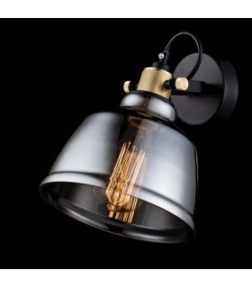 Wall Lamp Black with Glass Shade, 1 Light, E27 - 2
