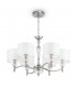 Chandelier Nickel with Faric Shades, 6 Light, E14 - 1