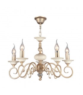 Chandelier Cream with Gold, 5 Light, E14 - 1