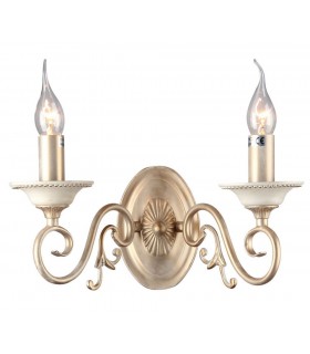 Wall Candle Lamp Cream with Gold, 2 Light, E14 - 1