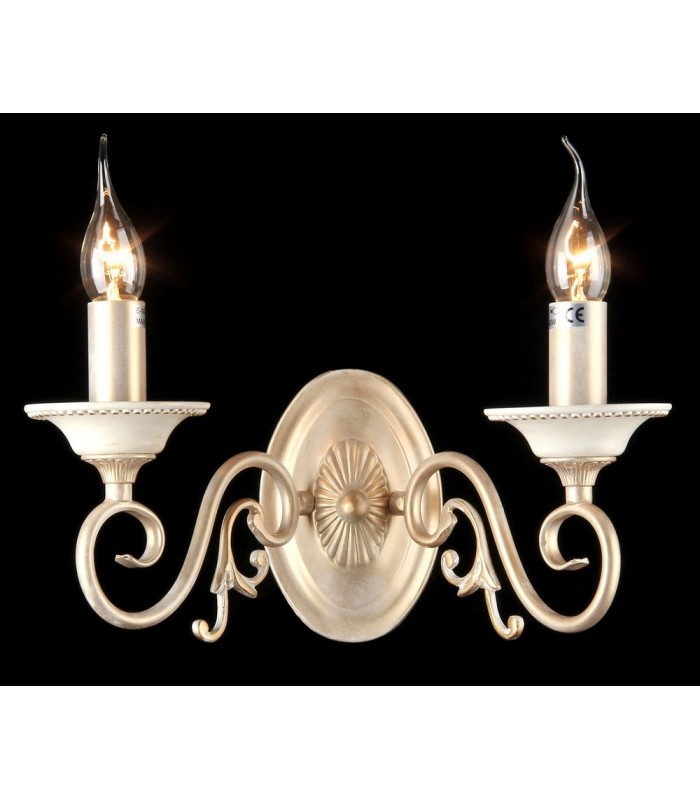 Wall Candle Lamp Cream with Gold, 2 Light, E14 - 2