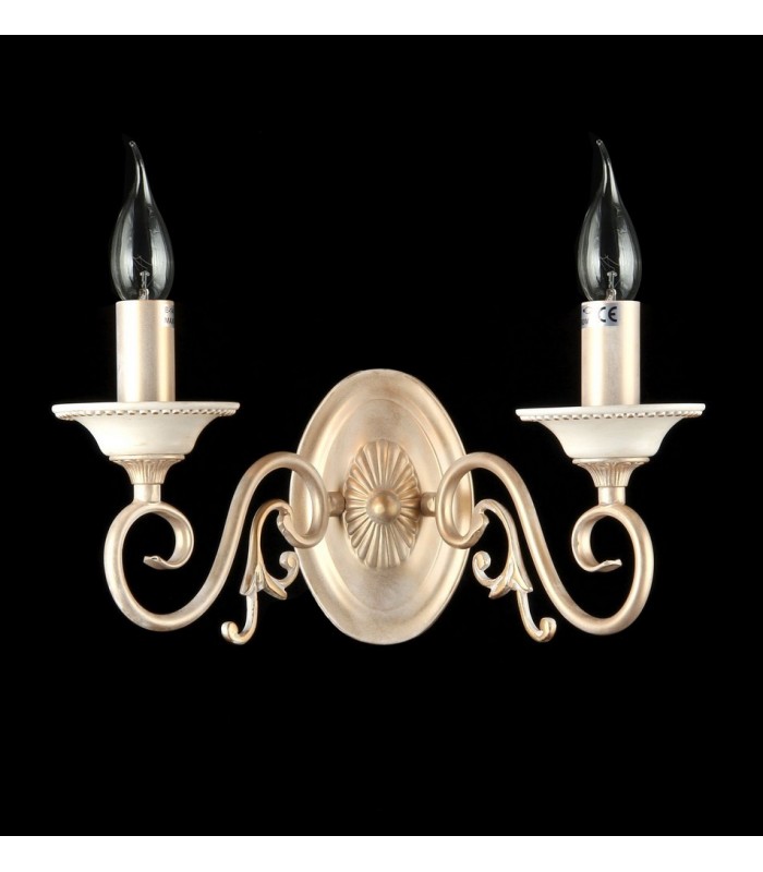 Wall Candle Lamp Cream with Gold, 2 Light, E14 - 3