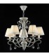 Chandelier Beige with Pleated Satin Shades, 5 Light, E14 - 2
