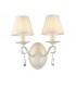 Wall Candle Lamp Beige with Pleated Satin Candle Lampshades, 2 Light, E14 - 1