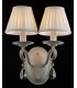 Wall Candle Lamp Beige with Pleated Satin Candle Lampshades, 2 Light, E14 - 2